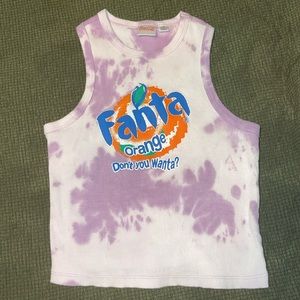 Fanta: Orange "Don't You Wanta?" Tank-Top, Size Girls LG, Color Purple